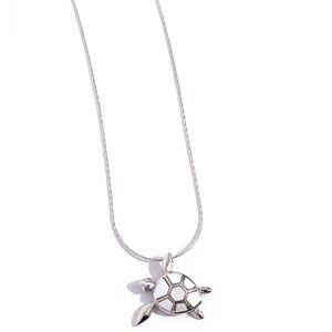 Silver Turtle Pendant Necklace - Women's Jewelry
